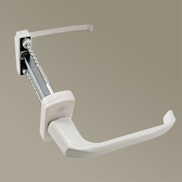 Оконная ручка, металл, модель HB-007-M2-A, асимметричная, двойная, цвет белый (WW)