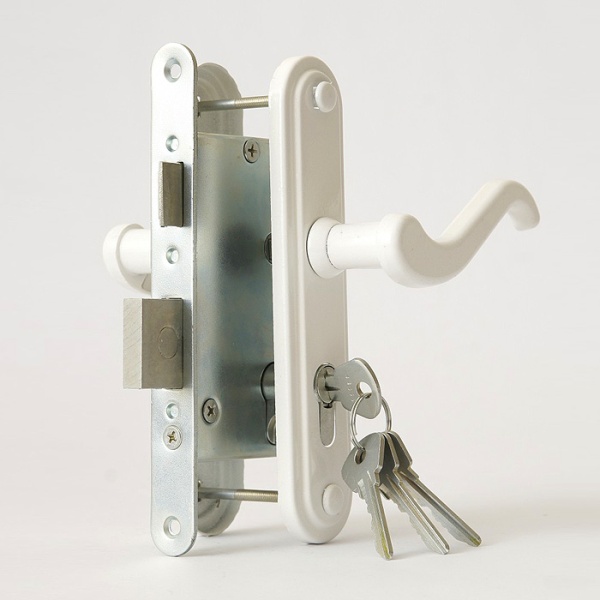 Дверной замок Зенит ЗВ4-3.02, цвет белый