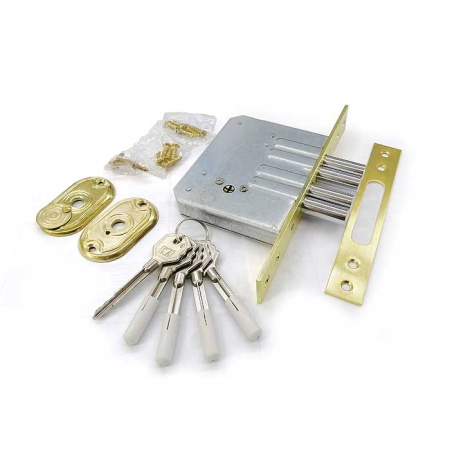 Дверной врезной механизм, круглый ригель, модель 102-5, 5 крест. кл.