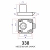Мебельный замок, модель 338, 2 анг. ключа, Автомат,  цвет пол. хром (CP)