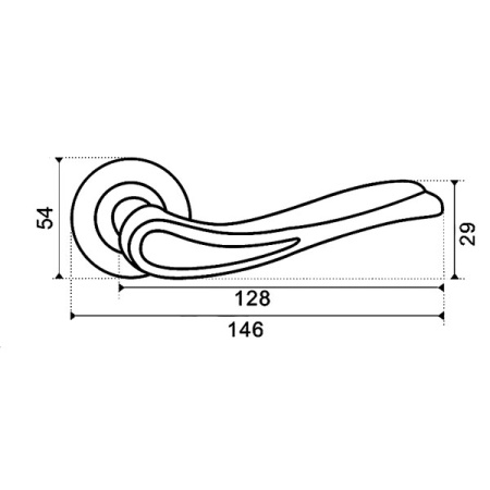 Дверная ручка на круг. накладке, модель R400, цвет пол. латунь/пол. хром (PB/CP)