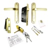 Дверной замок 102-57/45, кл.-верт., в сборе (с цилиндром), цвет пол. латунь (PB)