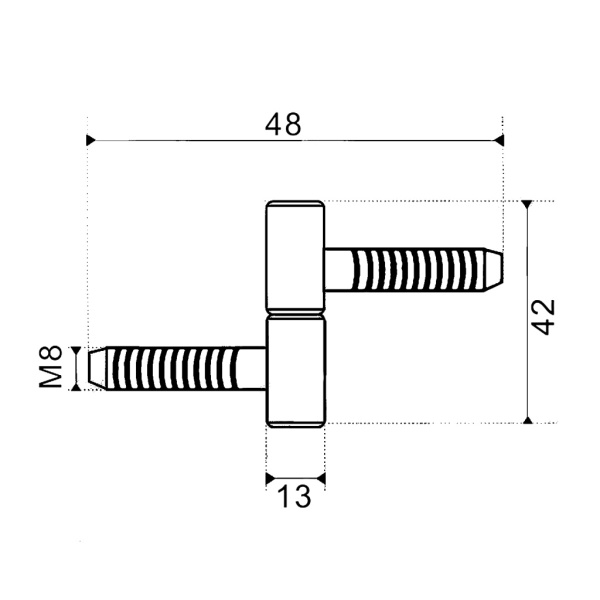 Петли ввертные 904-42, длина 42 мм, цвет пол. латунь