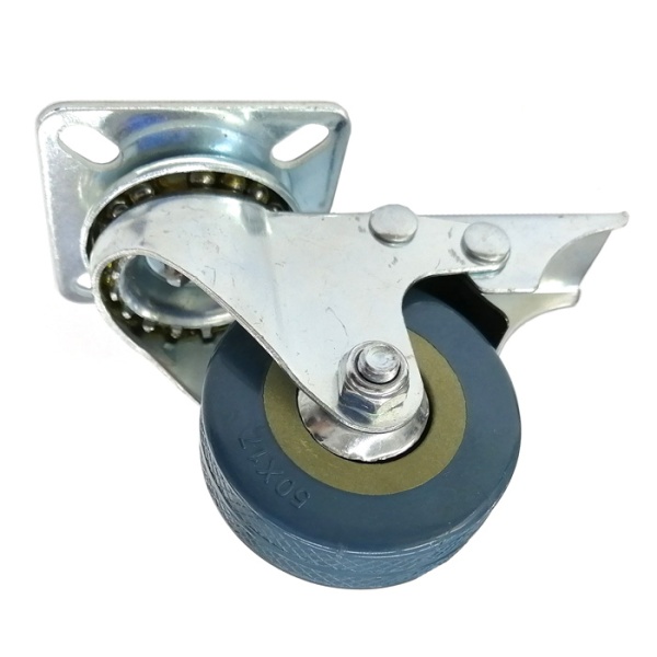 Колесо на платформе со стопором, модель 902, 50 мм, серое