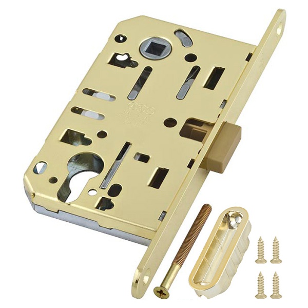 AGB врезной механизм магнитный под цилиндр 50 отв.пл. латунь 50.03.567