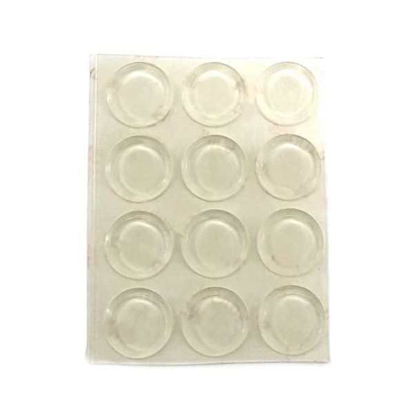 Набор круглых подпятников силиконовых прозрачных (12 шт), толщина 3*18 мм