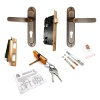 Дверной замок 102-57/45, кл.-верт., в сборе (с цилиндром), цвет ант. медь (AC)