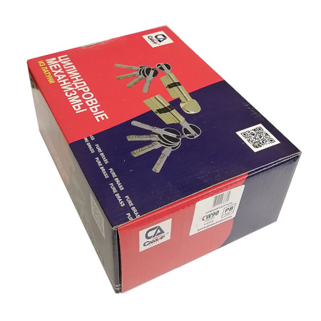 Цилиндровый механизм CW90 (35/55), тип: кл.-верт., 5 перфо кл., цвет: мат. никель (SN), Самир-Латунь