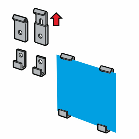 Комплект зеркалодержателей (2 шт), металл, модель STU, цвет мат. никель (SN)