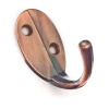Мебельный крючок 1-рожковый, модель 951, овальный, цвет ант. медь (AC)