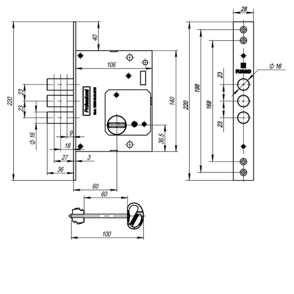 СУВАЛЬДНЫЙ МЕХАНИЗМ V25-S6000 FUARO CP