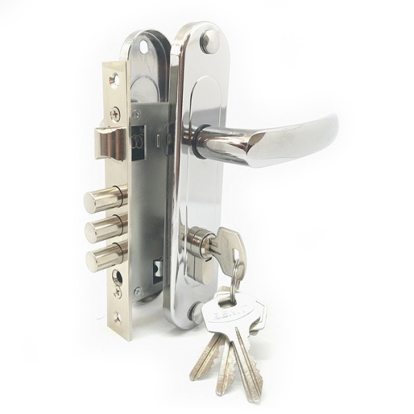 Дверной замок Зенит ЗВ7-60.1-02, цвет хром