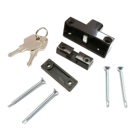 Оконный замок детский, с ключом, для пластиковых окон, цвет коричневый (BR)