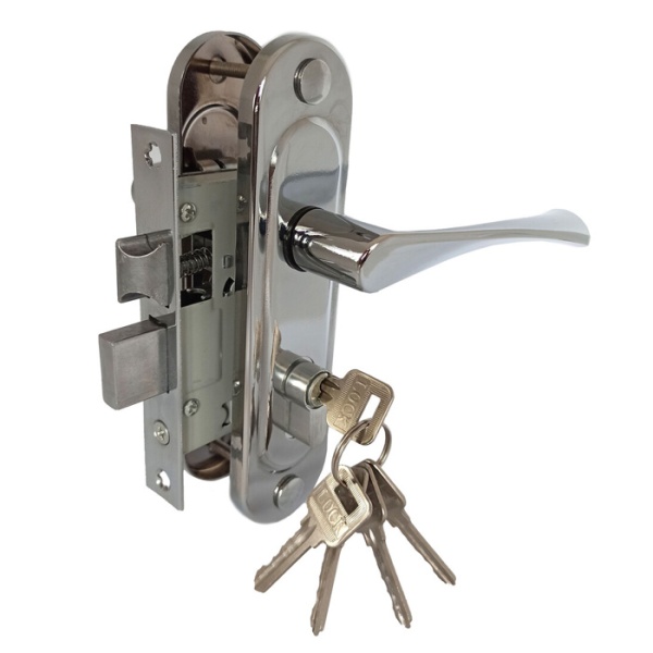 Дверной замок Зенит ЗВ4-50.0, цвет хром