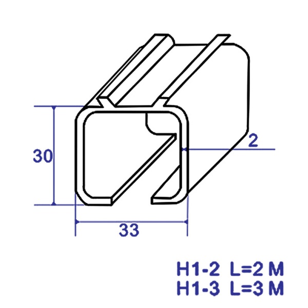 H1 НАПРАВЛЯЮЩАЯ ДЛЯ РОЛИКОВ 2M