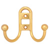 Мебельный крючок 2-рожковый, модель 656, цвет пол. латунь (PB), прутковый