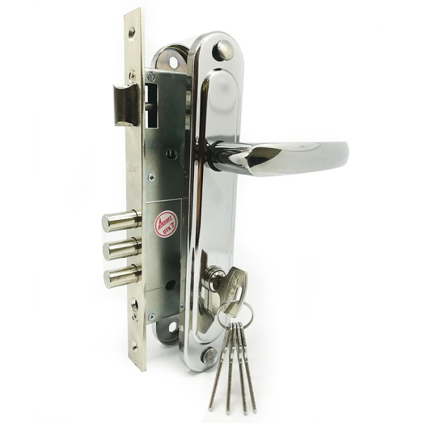 Дверной замок Зенит ЗВ4-85.3-02, цвет хром