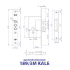 ВРЕЗНОЙ ЗАМОК ПОД ЦИЛИНДР 189/3M KALE 45