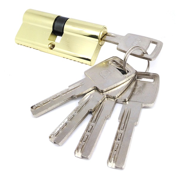 Цилиндровый механизм C70, тип: кл.-кл., 5 перфо кл., цвет: пол. латунь (PB), Самир-Цинк