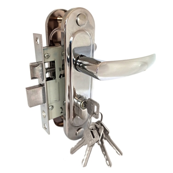 Дверной замок Зенит ЗВ4-50.0, цвет хром