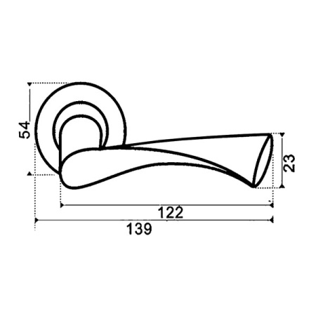 Дверная ручка на круг. накладке, модель R405, цвет пол. латунь (PB)