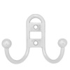 Мебельный крючок 2-рожковый, модель 656, цвет белый (WW), прутковый