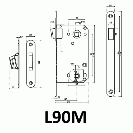 ЗАЩЕЛКА МАГНИТНАЯ L90M BR ЗАЩЕЛКА МАГНИТНАЯ L90M BR