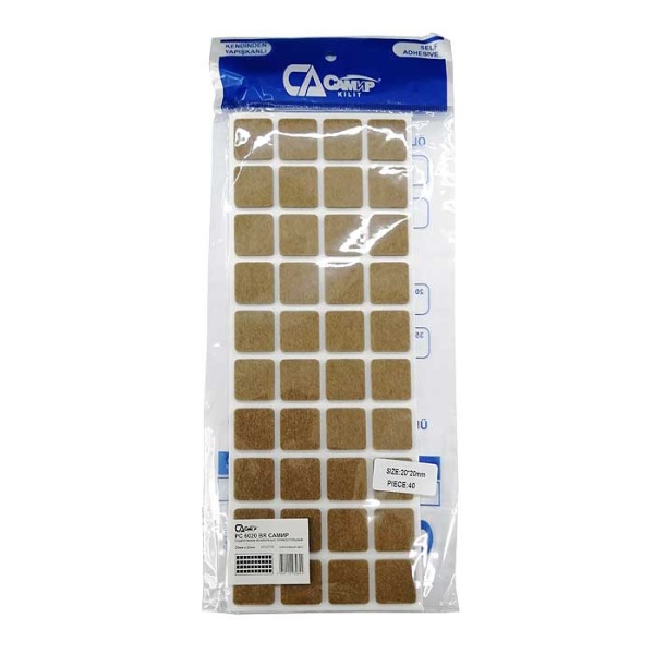 Набор прямоугольных подпятников фетровых, размер 20*20 мм