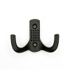Мебельный крючок 2-рожковый, перфо, модель 8020B, цвет черный (BL), усиленный