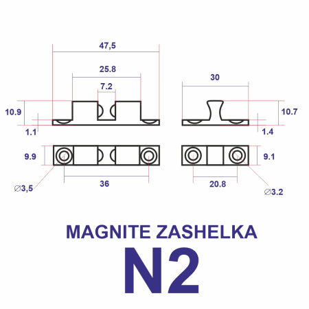 Пружинная защелка N2 48Х10