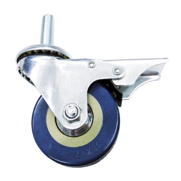 Колесо на шпильке и со стопором, модель 902, 50 мм, серое