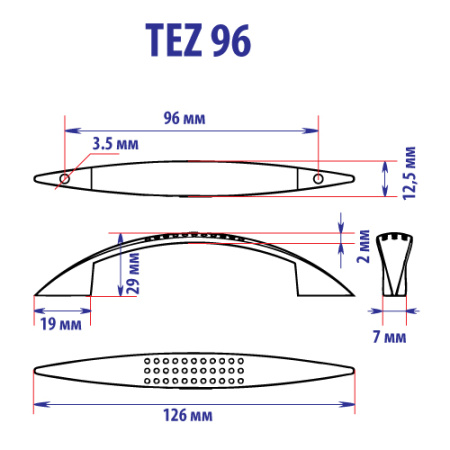 МЕБЕЛЬНАЯ РУЧКА ПЕРФО TEZ-96 AB МЕБЕЛЬНАЯ РУЧКА ПЕРФО TEZ-96 AB