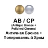 Дверная ручка на круг. накладке, модель R420, цвет ант. бронза/пол. хром (AB/CP)