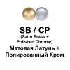 Дверная ручка на круг. накладке, модель R500A, цвет мат. латунь/пол. хром (SB/CP)