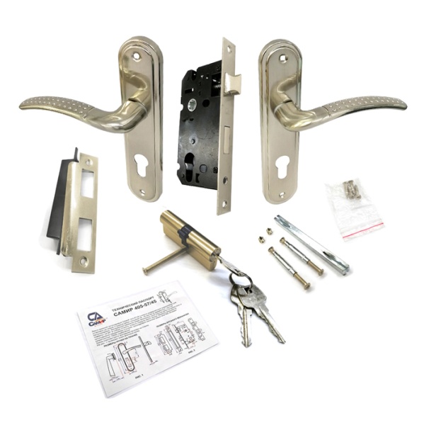 Дверной замок 412-57/45, в сборе (с цилиндром)