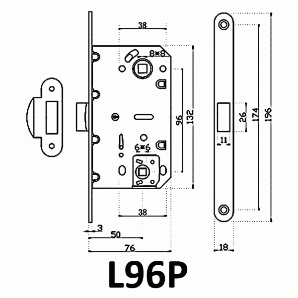 ЗАЩЕЛКА С ПЛАСТИКОВЫМ ЯЗЫЧКОМ L96P PB ЗАЩЕЛКА С ПЛАСТИКОВЫМ ЯЗЫЧКОМ L96P PB