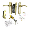 Дверной замок 504-57/45, кл.-верт., в сборе (с цилиндром), цвет пол. латунь (PB)