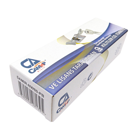 Цилиндровый механизм NW80, тип: кл.-верт., 5 анг. кл., цвет: пол. латунь (PB), Самир-Цинк