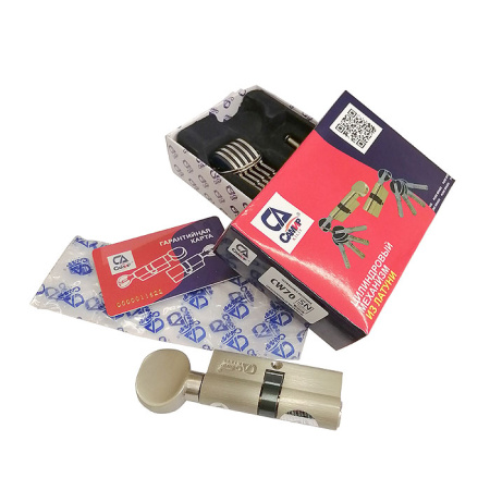 Цилиндровый механизм CW70, тип: кл.-верт., 5 перфо кл., цвет: мат. никель (SN), Самир-Латунь